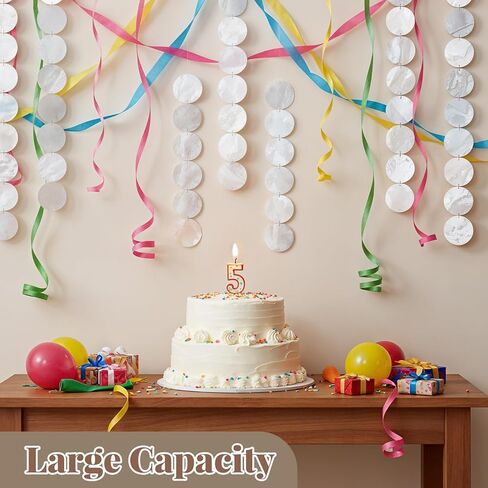 SHENLIU قذائف كابيز مستديرة، 300 قطعة من قذائف كابيز و200 قطعة من سلاسل إكليل الصدف السائبة، 2 بوصة قلادات فارغة مع فتحتين لدقات الرياح ديكور منزلي لحفلات أعياد الميلاد وحفلات DIY للتعليق in Kuwait