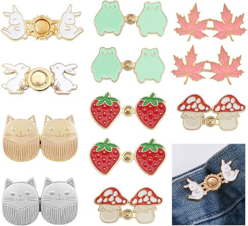 12 Styles Pant Waist Tightener, Adjustable Metal Waist Buckle Reusable Cincher Clips to Tighten for Loose Jeans,Clothing Dresses Skirts,No Sewing Accessories in Saudi Arabia