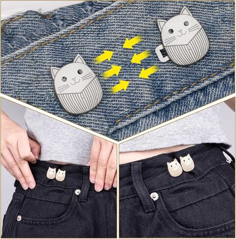 12 Styles Pant Waist Tightener, Adjustable Metal Waist Buckle Reusable Cincher Clips to Tighten for Loose Jeans,Clothing Dresses Skirts,No Sewing Accessories in Saudi Arabia