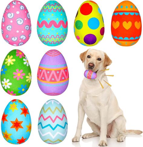 Threan 8-Piece Easter Egg for Dog with Interactive Squeakers Plush Easter Egg, Fun Gifts for Medium & Small Dogs & Puppies, Durable Stuffed in Saudi Arabia