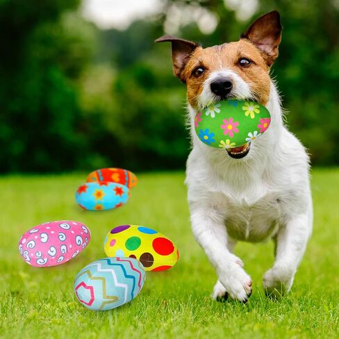 Threan 8-Piece Easter Egg for Dog with Interactive Squeakers Plush Easter Egg, Fun Gifts for Medium & Small Dogs & Puppies, Durable Stuffed in Saudi Arabia