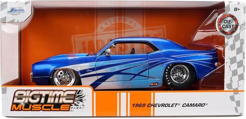 Jada Toys Bigtime Muscle 1:24 1969 Chevy Camaro Die-cast Car – Opening Doors, Hood, Trunk, Rubber Tires(Candy Blue) in Saudi Arabia