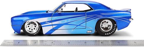 Jada Toys Bigtime Muscle 1:24 1969 Chevy Camaro Die-cast Car – Opening Doors, Hood, Trunk, Rubber Tires(Candy Blue) in Saudi Arabia