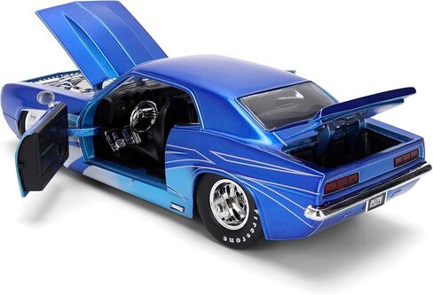 Jada Toys Bigtime Muscle 1:24 1969 Chevy Camaro Die-cast Car – Opening Doors, Hood, Trunk, Rubber Tires(Candy Blue) in Saudi Arabia