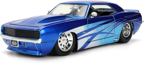 Jada Toys Bigtime Muscle 1:24 1969 Chevy Camaro Die-cast Car – Opening Doors, Hood, Trunk, Rubber Tires(Candy Blue) in Saudi Arabia