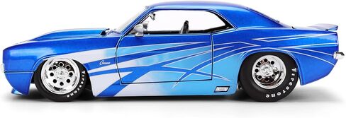 Jada Toys Bigtime Muscle 1:24 1969 Chevy Camaro Die-cast Car – Opening Doors, Hood, Trunk, Rubber Tires(Candy Blue) in Saudi Arabia