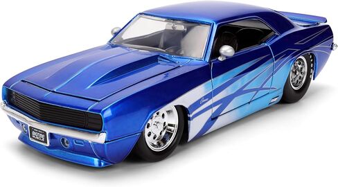 Jada Toys Bigtime Muscle 1:24 1969 Chevy Camaro Die-cast Car – Opening Doors, Hood, Trunk, Rubber Tires(Candy Blue) in Saudi Arabia