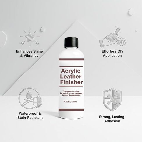 Matte Acrylic Leather Finisher – Anti-Wear & Anti-Oxidation Clear Flexible Coat for Leather Shoes Protection, Matte Finish for Bags, Jackets & Leather Craft Restoration, 4.23 oz in Kuwait