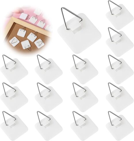 Adhesive Picture Hanger 15pcs No Damage Wall Picture Hangers, Foamboard Picture Hanging Hooks Without Nails, Plastic Sticky Photo Hooks for Home Wall Art Photo Frame Bathroom Closet in Saudi Arabia