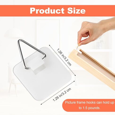 Adhesive Picture Hanger 15pcs No Damage Wall Picture Hangers, Foamboard Picture Hanging Hooks Without Nails, Plastic Sticky Photo Hooks for Home Wall Art Photo Frame Bathroom Closet in Saudi Arabia