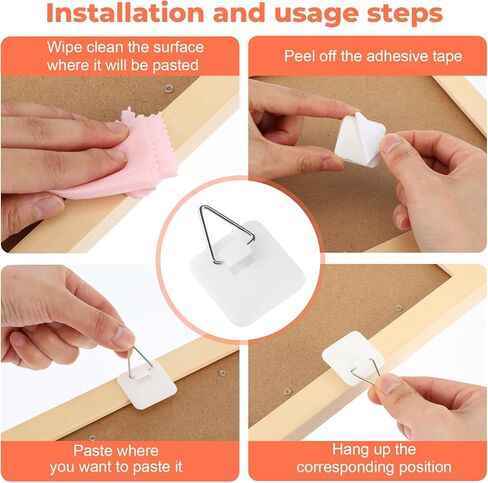 Adhesive Picture Hanger 15pcs No Damage Wall Picture Hangers, Foamboard Picture Hanging Hooks Without Nails, Plastic Sticky Photo Hooks for Home Wall Art Photo Frame Bathroom Closet in Saudi Arabia