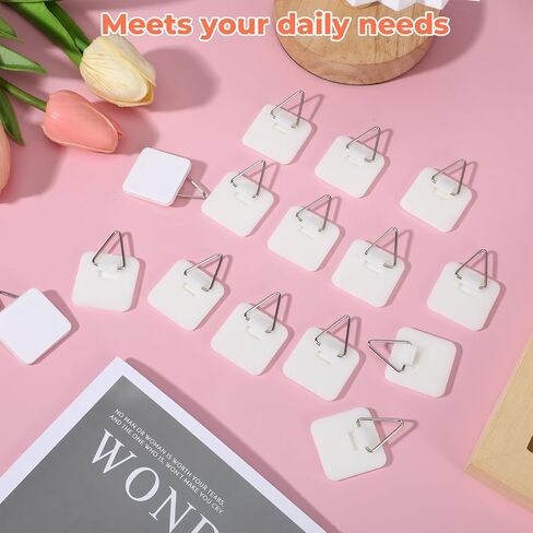 Adhesive Picture Hanger 15pcs No Damage Wall Picture Hangers, Foamboard Picture Hanging Hooks Without Nails, Plastic Sticky Photo Hooks for Home Wall Art Photo Frame Bathroom Closet in Saudi Arabia