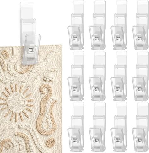 Sliner 12 Pcs Large Tapestry Wall Hangers Heavy Duty Self Adhesive Quilt Wall Hanging Clips Plastic Sticky Rug Hanger for Display Quilt Clamps Rack Mount for Tapestry Blankets and Other Textile in Saudi Arabia