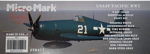 MicroMark USAAF Pacific WW2 Essential Acrylic Paint Set, 9 Colors, Made in USA, Military Aircraft Model Paint, 0.68 fl oz Bottles in Saudi Arabia
