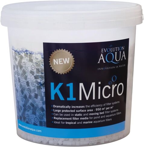 Evolution Aqua K1 Micro Media - 5 Litre Aquarium Filter Media, 290 sq ft/cu ft, High Performance, Self-Cleaning, 5 kg in Saudi Arabia