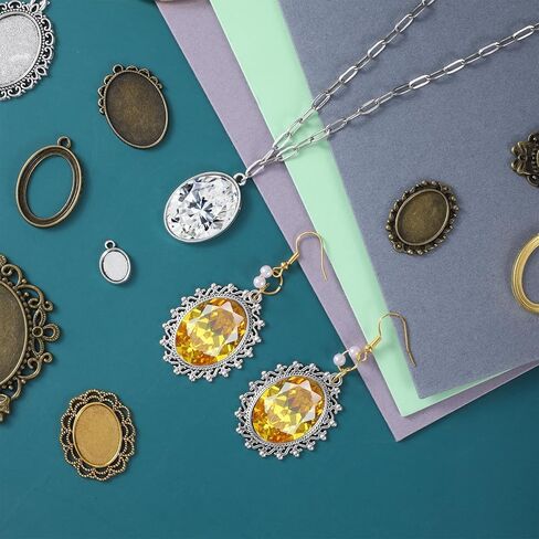 100 Gram Bezels for Resin Jewelry Making: 0.4-1.8 Inches Alloy Pendant Trays for Jewelry Making in Saudi Arabia