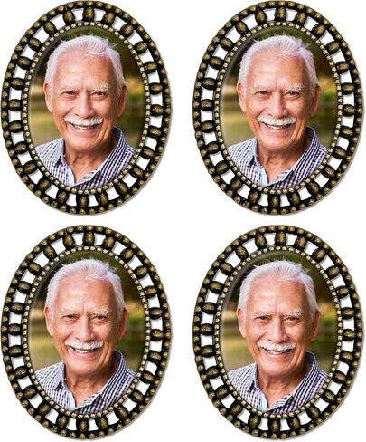 Groomsmen Memorial Photo Lapel Pins for Wedding Pack of 4 Bronze Gold Oval Picture Pins Funeral Remembrance Boutonniere with Photo Resizer in Saudi Arabia