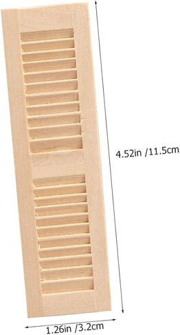 6 Pcs Miniature Wooden Doll Shutters, Wear-Resistant Synthetic Material, Khaki, 4.52x1.25x0.47 Inch, Dollhouse Decoration Accessories for 1:12 Scale in Saudi Arabia