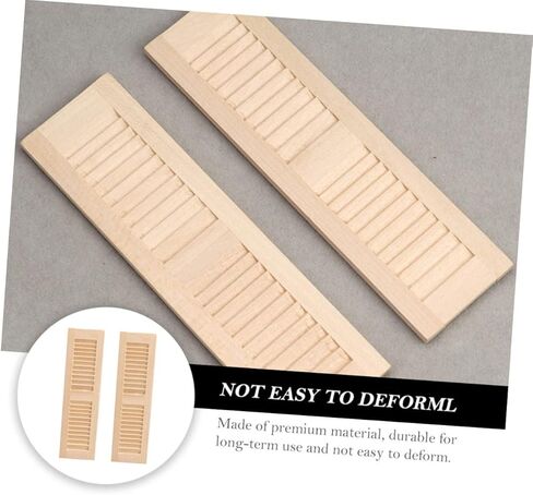 6 Pcs Miniature Wooden Doll Shutters, Wear-Resistant Synthetic Material, Khaki, 4.52x1.25x0.47 Inch, Dollhouse Decoration Accessories for 1:12 Scale in Saudi Arabia