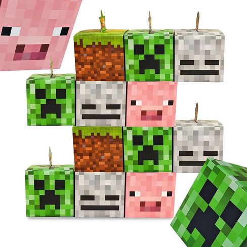 24 Pack Pixel-Style Party Favor Boxes – Colorful Block Candy Gift Boxes, Kids Birthday Goodie Boxes for Party Decorations in Saudi Arabia