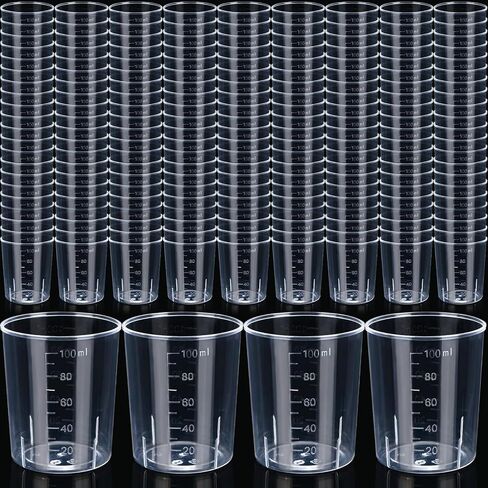 Konohan 300 Pack 1oz/ 30 ml Plastic Mixing Cups Disposable Measuring Cups, Epoxy Bulk Clear Beaker with Graduated for Resin, Laboratory, Liquid, Acrylic Paint Art, Medicine in Saudi Arabia