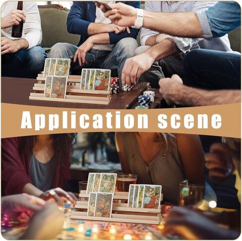 UNICRAFTALE 3-Tier Board Game Card حامل ألعاب خشبية بطاقات اللعب حامل بطاقات خشب اللوز المبيض عرض حامل حامل بطاقات الألعاب لجميع اللوحات 28x10x6 سم in Saudi Arabia