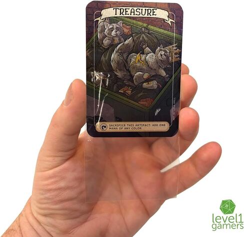 Raccoon Treasure Metal MTG Token Card – Hand-Drawn Magic Card Proxy Design on Brushed Aluminum – Cute Animal Collectible Gift for Raccoon & MTG Fans in Saudi Arabia