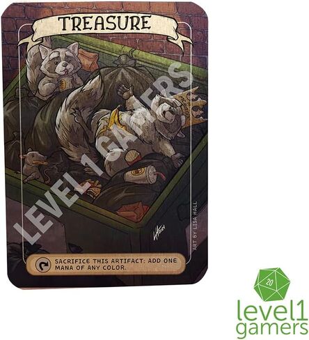 Raccoon Treasure Metal MTG Token Card – Hand-Drawn Magic Card Proxy Design on Brushed Aluminum – Cute Animal Collectible Gift for Raccoon & MTG Fans in Saudi Arabia