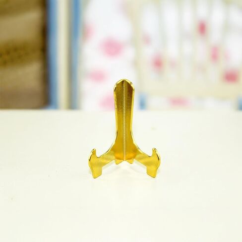 1/12 Scale Miniature Stands: Metal Holders for Mini Plates, Cards & Photos (Gold) in Saudi Arabia