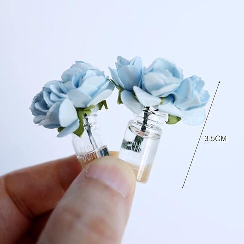 Pink Mini Dollhouse Miniature Vase Micro Landscape Colorful Flower Glass Bottle Miniature Decoration for 1:12 Scale Dollhouse Scene Props Dollhouse Décor Accessoriesecor, Decorations in Saudi Arabia