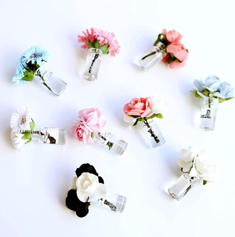 Pink Mini Dollhouse Miniature Vase Micro Landscape Colorful Flower Glass Bottle Miniature Decoration for 1:12 Scale Dollhouse Scene Props Dollhouse Décor Accessoriesecor, Decorations in Saudi Arabia