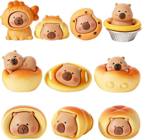 10 Pcs Mini Resin Capybaras Mini Capybara Figures Cute Capybara Figurine Miniature Figurines Resin Animals Tiny Animals for Garden Landscape Dollhouse Cake Toppers Tabletop Party Decor DIY in Saudi Arabia