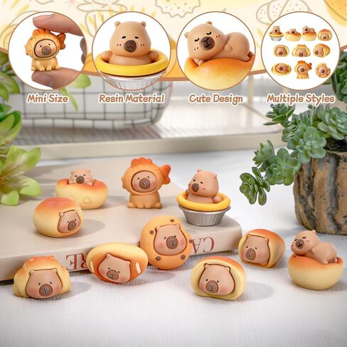 10 Pcs Mini Resin Capybaras Mini Capybara Figures Cute Capybara Figurine Miniature Figurines Resin Animals Tiny Animals for Garden Landscape Dollhouse Cake Toppers Tabletop Party Decor DIY in Saudi Arabia