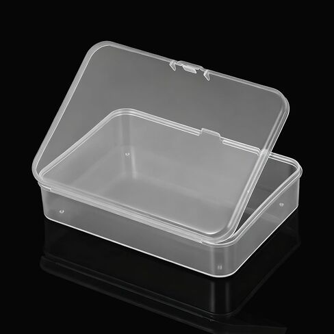 2Pcs Mini Plastic Storage Containers Box with Lid Clear Rectangular Plastic Storage Containers Box Small Travel Case for Small Items Beads Jewelry Cards Crafts 4.13x2.95x0.98 Inches in Saudi Arabia