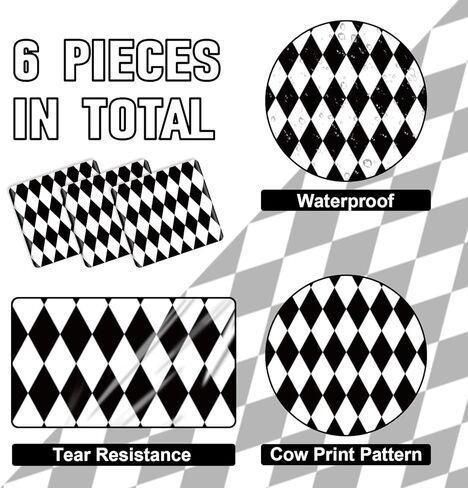 6 Pcs Black and White Checkered Table Runner, 14 x 108 in Alice Tablecloths for Racing Theme, Halloween, Wonderland Party, Classic Checker Indoor Outdoor Decorations in Saudi Arabia