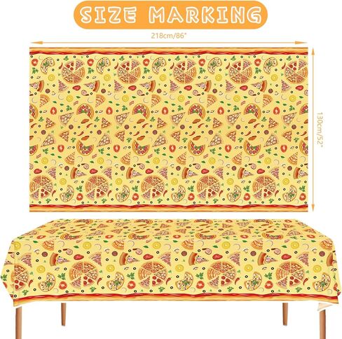 4 Pack Pizza Party Tablecloth - Pizza Party Decorative, Pizza Tablecover Pizza Table Cloth, for Kids Birthday Baby Shower Picnics Supplies (51 x 86 Inches) in Saudi Arabia