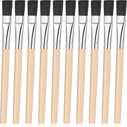10Pcs Flat Paint Brushes, Flat Shaped Tips Brushes for Acrylic Oil Watercolor Painting, Small Craft Paint Brush with Wood Handle, Art Detail and Easel Brush for Kids Adults in Saudi Arabia