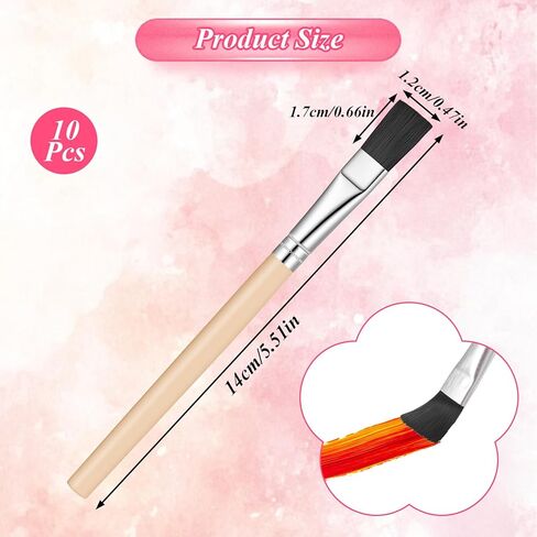 10Pcs Flat Paint Brushes, Flat Shaped Tips Brushes for Acrylic Oil Watercolor Painting, Small Craft Paint Brush with Wood Handle, Art Detail and Easel Brush for Kids Adults in Saudi Arabia