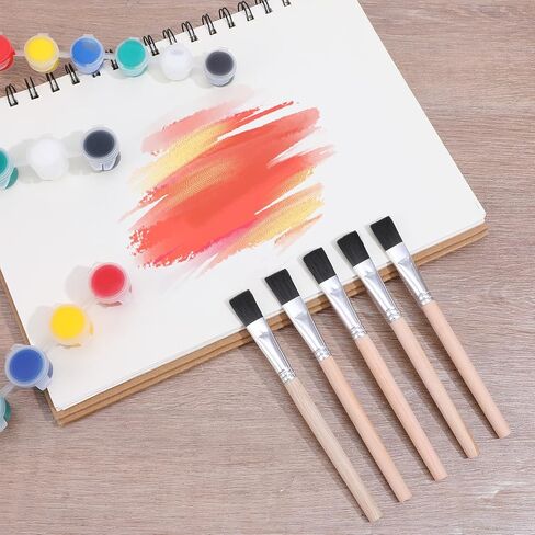 10Pcs Flat Paint Brushes, Flat Shaped Tips Brushes for Acrylic Oil Watercolor Painting, Small Craft Paint Brush with Wood Handle, Art Detail and Easel Brush for Kids Adults in Saudi Arabia