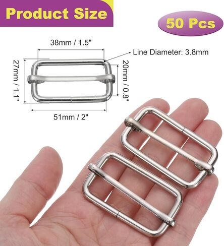 uxcell Adjustable Buckle Rectangle Tri-Glide Slides Adjuster Strap in Saudi Arabia