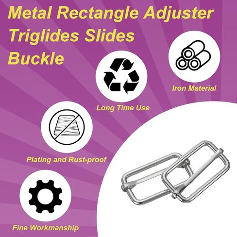 uxcell Adjustable Buckle Rectangle Tri-Glide Slides Adjuster Strap in Saudi Arabia