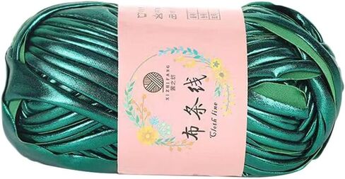 Crochet Yarn for Cushion DIY Hand Knitting Magic Color Shiny Sewing Imitation Leather(Black) in Saudi Arabia