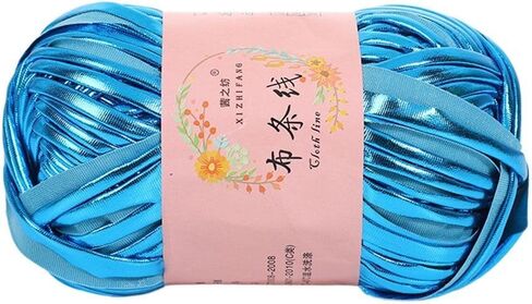 Crochet Yarn for Cushion DIY Hand Knitting Magic Color Shiny Sewing Imitation Leather(Black) in Saudi Arabia