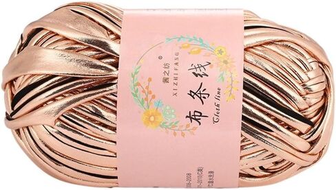 Crochet Yarn for Cushion DIY Hand Knitting Magic Color Shiny Sewing Imitation Leather(Black) in Saudi Arabia
