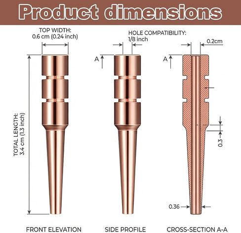 12 Pieces Metal Cribbage Pegs Cribbage Board Pegs Fit 1/8 Holes with a Tapered Design in Saudi Arabia