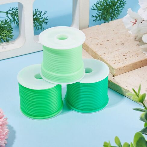 2mm Hollow Pipe Rubber Tube Cords 16.41 Yards Rubber Hollow Tube Cords Tubing Knitting Barber Cord with 1mm Hole for Bracelet Jewelry Making DIY Crafts (Pink) in Saudi Arabia