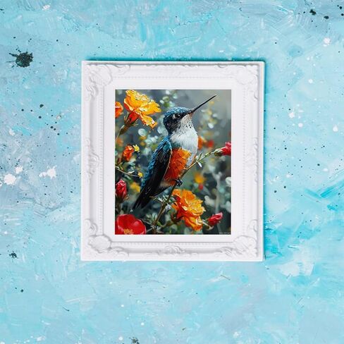 VNUIEHG Paint by Numbers, Colorful Hummingbird in Bloom, Adult Crafts Adult Paint by Number Kits, Arts Crafts for Home Decor(No Frame, 16x20 inch), Lively in Saudi Arabia