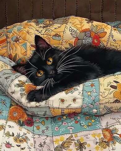 Lazy Black Cat Paint by Number for Adults Beginners Cat and Lovely Cat's Nest Paint by Numbers Warm Cute Decor Paint by Numbers Kits Suitable for Home Decor Without Frame 16x20 Inch in Saudi Arabia
