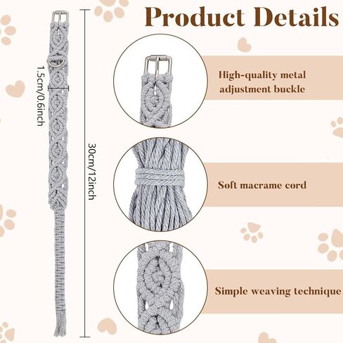 WEBEEDY 3 Sets DIY Macrame Dog Collar Kit for Adults Beginners Colorful Macrame Cord Knotting Set Adjustable Pet Necklace Making with 60m Cotton Cord and Instruction DIY Personalized Pet Collar in Saudi Arabia
