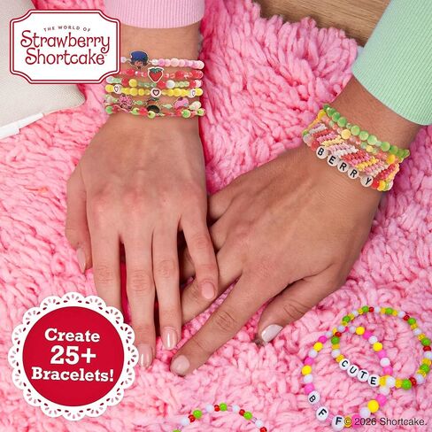 مجوهرات قوس قزح Strawberry Shortcake™، مجموعة أساور الصداقة التي يمكنك صنعها بنفسك، ابتكر أكثر من 15 إكسسوارًا، تتضمن خرزًا، وحلي معدنية، وسلكًا، وعلبة خرز على شكل فراولة in Kuwait